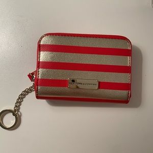 New York & Company pink and gold stripped wallet